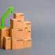 Pudełka i zielony znak wzrostu sprzedaży. Diamenty Forbesa” 2024 dla etisoft packaging system sp. z o.o.