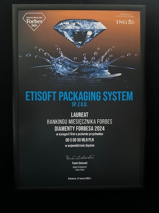 Etisoft Packaging System na Gali Diamentów Forbesa 2024